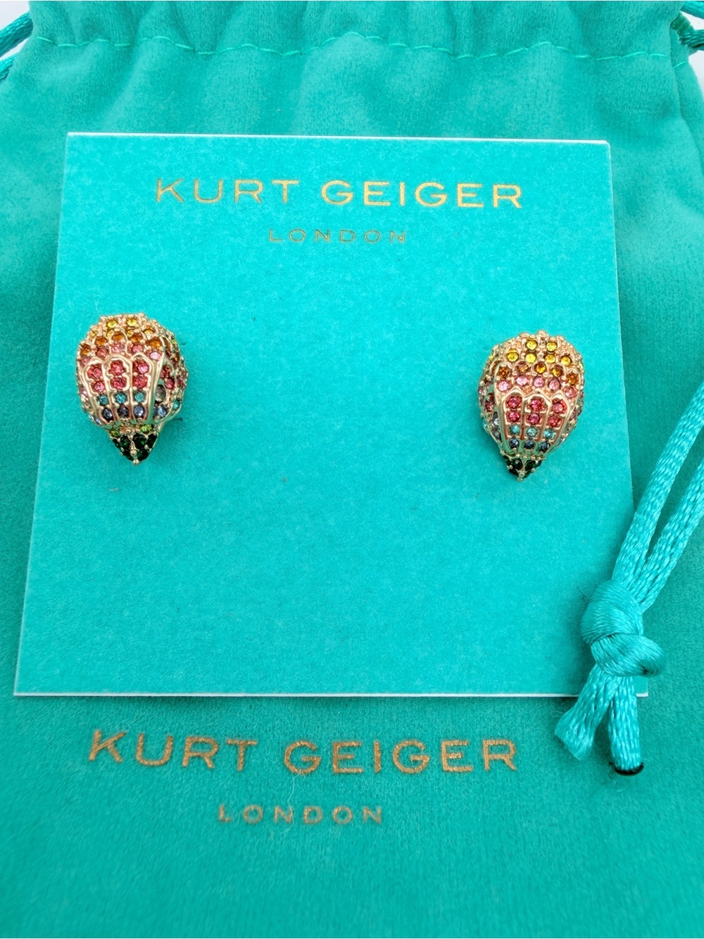 Kurt Geiger London Crystal Eagle Multicolored Stud Earrings NWT